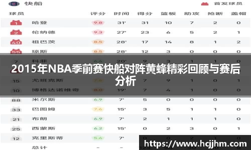 2015年NBA季前赛快船对阵黄蜂精彩回顾与赛后分析